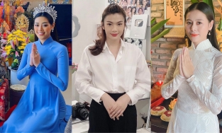Sao Việt mặc gì khi cúng Tổ nghề: Đào Bá Lộc diện váy dài nữ tính, Hoa hậu Khánh Vân đeo cả vương miện 