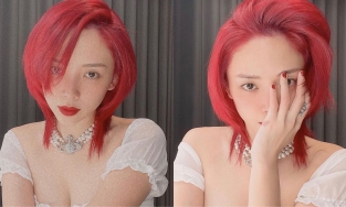 Tóc Tiên 'chơi lớn' nhuộm tóc đỏ rực rỡ mừng ngày Sài Gòn 'mở cửa' 