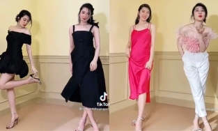 Thuý Ngân 'đu trend' Tiktok làm clip mix and match 'xịn xò' chẳng kém các fashionista