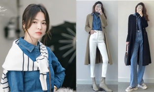 Học fashion blogger xứ Trung 8 cách diện áo sơ mi denim đảm bảo sành điệu hơn cả Song Hye Kyo