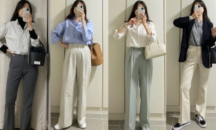 Fashion blogger xứ Hàn cả tuần chỉ diện áo sơ mi và quần âu mà vẫn thanh lịch lại không hề nhàm chán