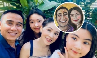 Nghẹn ngào xem bức tranh kèm thư tay con gái Quyền Linh gửi cha nhân ngày sinh nhật