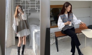 Tại sao gái Hàn cứ lên đồ là đẹp, nhờ tinh ý mix áo gi lê theo công thức này chứ đâu