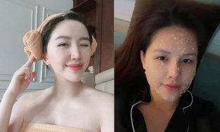 Mẹ bỉm Vbiz dưỡng da căng mịn: Bảo Thy rảnh là thoa lấy thoa để, Phanh Lee dùng sữa của chính mình