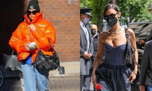 Dua Lipa, Bella Hadid đồng loạt lăng xê chiếc túi 'vầng trăng khuyết' tưởng lạ mà quen