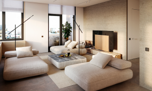 Căn hộ 105m² sử dụng gỗ công nghiệp để mộc mà ấm áp, sắc sảo từng chi tiết