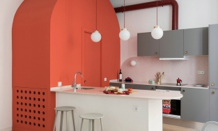 Biến phòng bếp thành 'nhân vật chính' bằng những gam màu rực rỡ, táo bạo