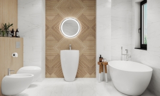 1 phòng tắm 'biến hóa' đến 10 phong cách, phong cách nào cũng đẹp