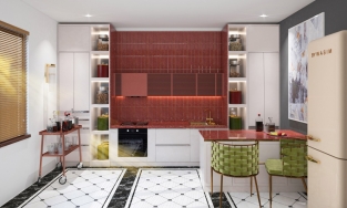 Màu đỏ, bí quyết mang cảm hứng mê say đến cho phòng bếp