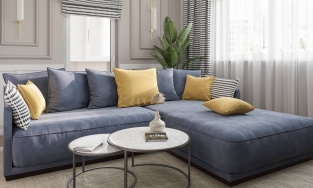 Cải tạo căn hộ 65m² cũ kỹ trở nên sang trọng nhờ gam màu xanh lam - xám