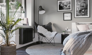 Căn hộ 36m² độc đáo: Không phòng khách, biến logia thành góc làm việc