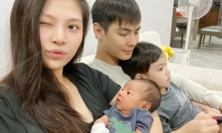 Chúng Huyền Thanh đăng ảnh khoe con, bé xíu nhưng sống mũi đã cao và nét