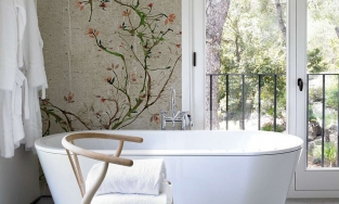 Giấy dán tường, ý tưởng trang trí phòng tắm nhỏ trở lên quyến rũ, nổi bật