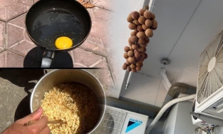 Nóng quá thì làm gì? Thì mang sữa chua mang trứng ra đường mà ủ, mà rán!