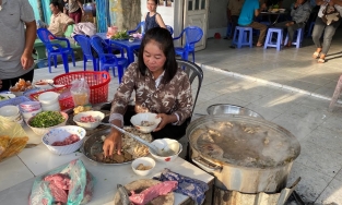 Cháo bò trái chúc, món cháo ăn kèm bún dân dã ở Tri Tôn, An Giang