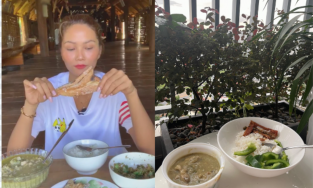 H’Hen Niê mang cơm ra ban công ăn, Phương Ly làm bánh gạo chiên kiểu Việt