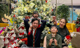 Giáng Sinh tại nhà sao: Cường Đô La sắm cây thông khổng lồ, Hà Hồ có Lisa - Leon phụ 'trang trí'