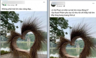 'Trái tim lông lá' bên bờ Hồ Gươm đã được gỡ bỏ 