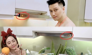 Chuyện lạ: Bếp nhà Quỳnh Nga và bếp nhà Việt Anh không chỉ có thiết kế y chang nhau mà còn giống nhau đến cả vết bẩn trên máy hút mùi