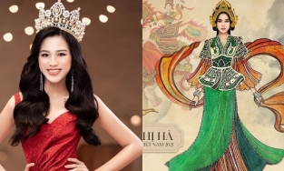 Hoa hậu Đỗ Thị Hà mang hình ảnh nữ tướng Bà Triệu đến Miss Word 2021