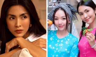 Thần thái như Hà Tăng, mặc áo bà ba cánh sen, buộc tóc 2 bên vẫn sang