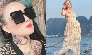 Hình con bọ cạp lớn xuất hiện trên cổ diễn viên Hoàng Yến ở tuổi U50