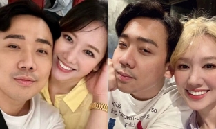 Hari Won chúc mừng sinh nhật Trấn Thành, tiện thể đưa chồng lên mây xanh