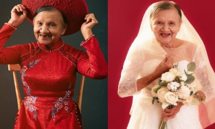Cụ bà U80 lần đầu được chụp ảnh cưới: Nụ cười móm mém nhưng vẫn toát lên hạnh phúc khó tả