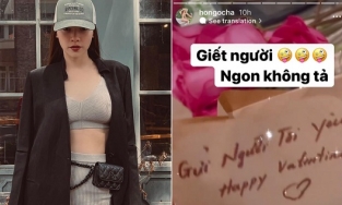 Không chỉ hoa hồng, Hồ Ngọc Hà còn được ông xã chăm sóc dạ dày ngày Valentine