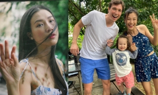 Vừa đi chơi cùng chồng Tây và con trai, MC Hoàng Oanh lại trầm tư 'cô đơn trong mưa lạnh lẽo'