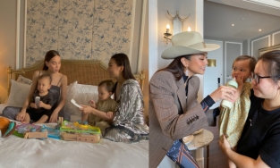 Thanh Hằng lên đồ lộng lẫy, make-up kĩ càng để đi làm vú em trông con cho Hồ Ngọc Hà