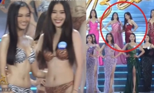 Nam Em gặp vấn đề về sức khỏe, đứng không vững trên sóng trực tiếp Miss World Việt Nam 2022