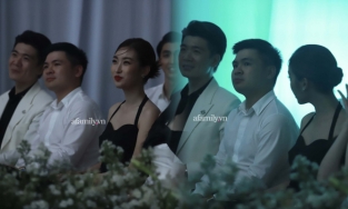 'Team qua đường' bắt gặp Đỗ Mỹ Linh ngồi sát, không rời mắt khỏi thiếu gia nhà bầu Hiển