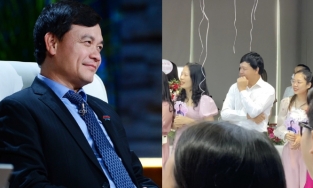 Shark Phú ôm mặt e thẹn vẫn nam tính quyến rũ trong vòng vây của nhân viên nữ