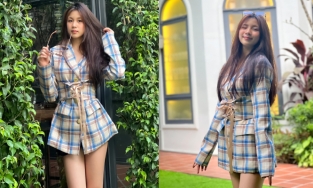 Ái nữ 17 tuổi nhà Lưu Thiên Hương chụp hình ở bụi cây góc vườn vẫn xinh đẹp khó rời mắt