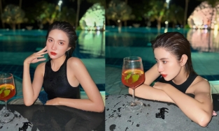 Ngọc Huyền 'Thương ngày nắng về' mặc áo tắm kín như bưng, netizen vẫn rào rào 'u mê'