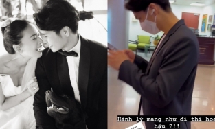 Huy Trần - Ngô Thanh Vân tất bật cho 'siêu đám cưới' ở Đà Nẵng, mang hành lý như 'đi thi Hoa hậu'