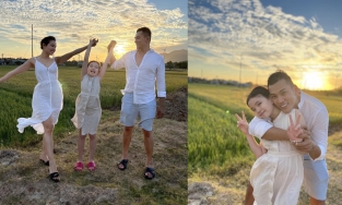 Lý Bình âu yếm ôm con gái riêng của vợ, netizen giục nhanh có con