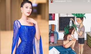 Đăng bức tranh đầy ẩn ý, Á hậu Hoàng Oanh lộ lý do ly hôn chồng Tây?