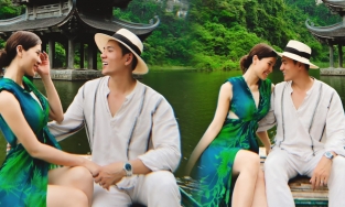 Vợ chồng son Lý Bình - Phương Trinh Jolie 'tình bể bình' trong chuyến du lịch Ninh Bình