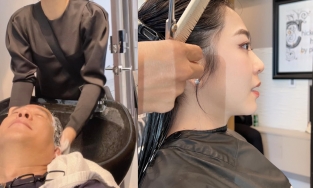 'Vua cá Koi' Thắng Ngô khoe được vợ trẻ chăm sóc nhau kĩ đến từng chân tóc trên đất Mỹ