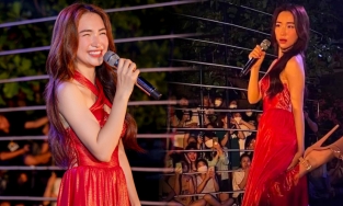 Hòa Minzy đi diễn nhưng một lần nữa đôi giày cao gót trở thành tâm điểm