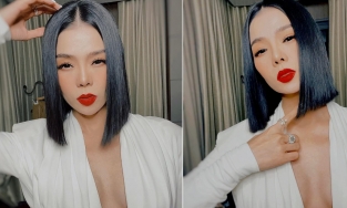 Ngoài 40, Lệ Quyên tự tin mặc áo khoe chân ngực