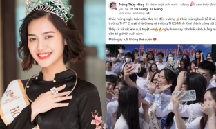 Hoa hậu Nông Thúy Hằng được người dân quê nhà vây kín hậu ồn ào bị ghẻ lạnh