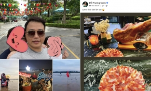 Shark Bình đưa con đi chơi tết Trung thu, Phương Oanh ngồi uống rượu vang tại gia