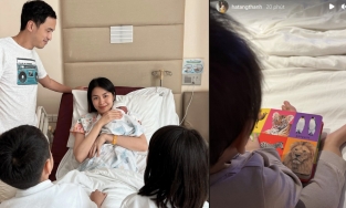 Cậu út nhà Tăng Thanh Hà chưa đầy một tuổi đã đọc sách ngoại ngữ