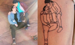 Hình xăm ghi dấu ấn tình cảm gia đình đầy xúc động