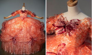 Nam sinh Nhật Bản chế tác chiếc váy từ 4.000 vỏ bánh gạo