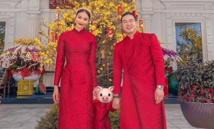 Thời trang mùng 1 Tết Tân Sửu của các cặp vợ chồng mới cưới showbiz Việt 