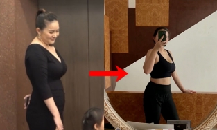 Phan Như Thảo lấy lại vóc dáng 'mi nhon', được cả Ngọc Trinh vào chúc mừng